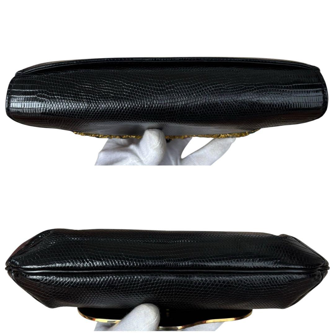 濱野　ハマノ　チェーンバッグ　クラッチバッグ　2way サンピエトロ　リザード