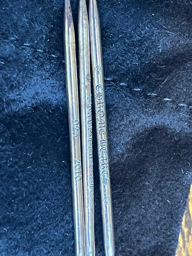 CHROME HEARTS クロムハーツ レザーケース爪楊枝入れ シルバー3本