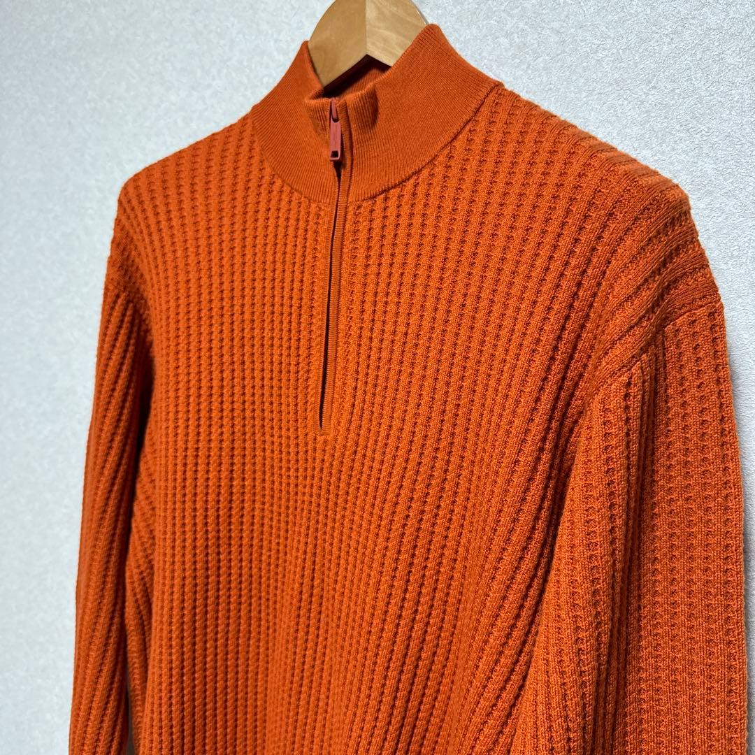 マッキントッシュロンドン・ウール100 ハーフジップアップ　ニットセーター　XL