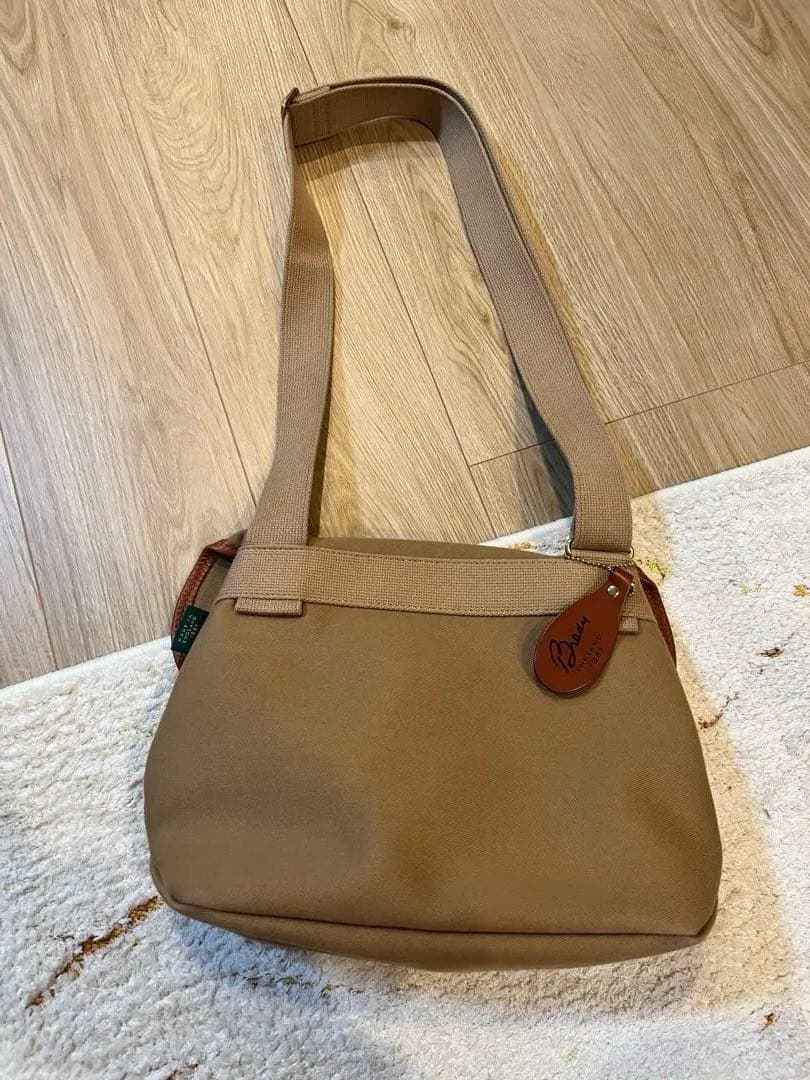 Bradyベージュ キャンバスバッグ　ショルダーバッグ キャンバス×レザー 美品