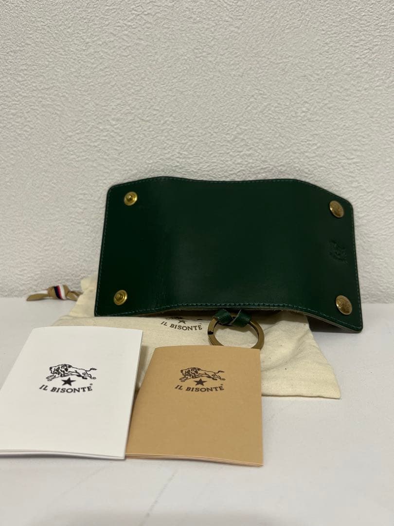 IL BISONTE イルビゾンテ　グリーン レザー キーケース　未使用品