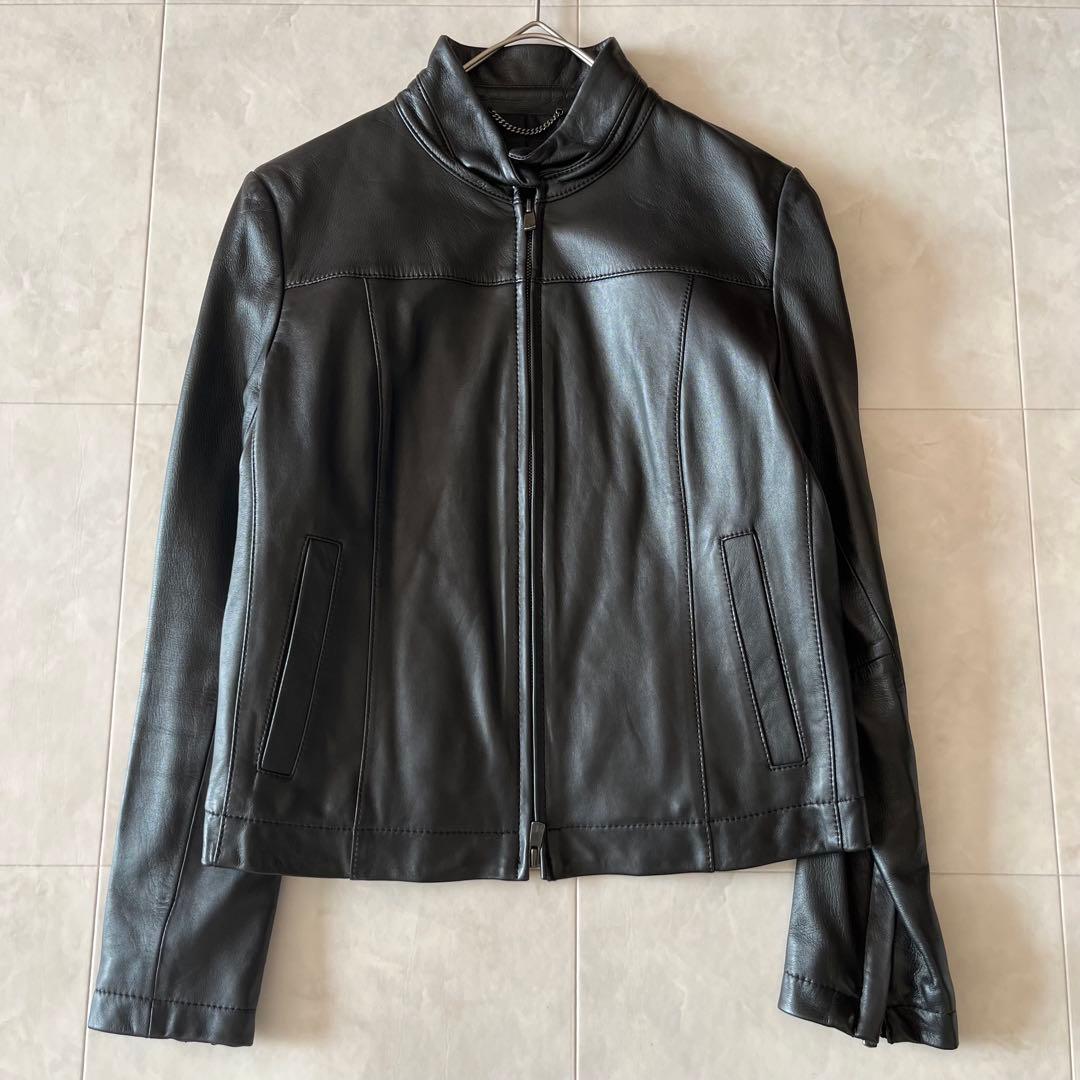 美品✨23区 ラムレザージャケット ブラック 38 羊革 シングルライダース