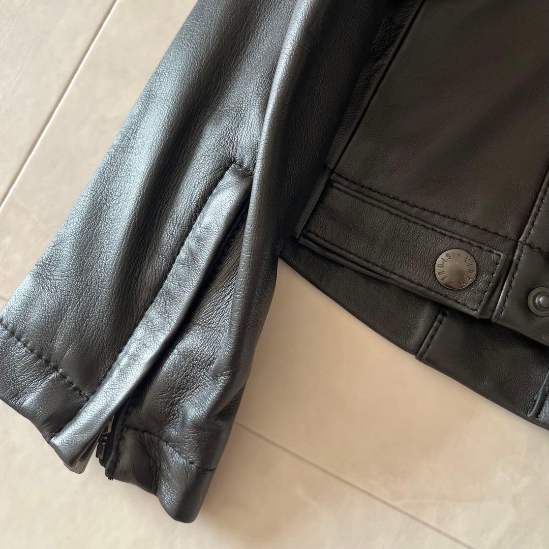 美品✨23区 ラムレザージャケット ブラック 38 羊革 シングルライダース