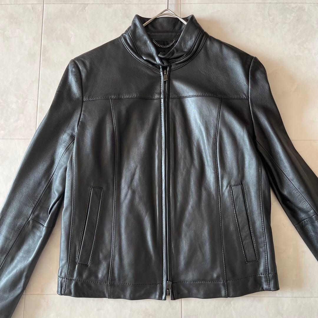 美品✨23区 ラムレザージャケット ブラック 38 羊革 シングルライダース