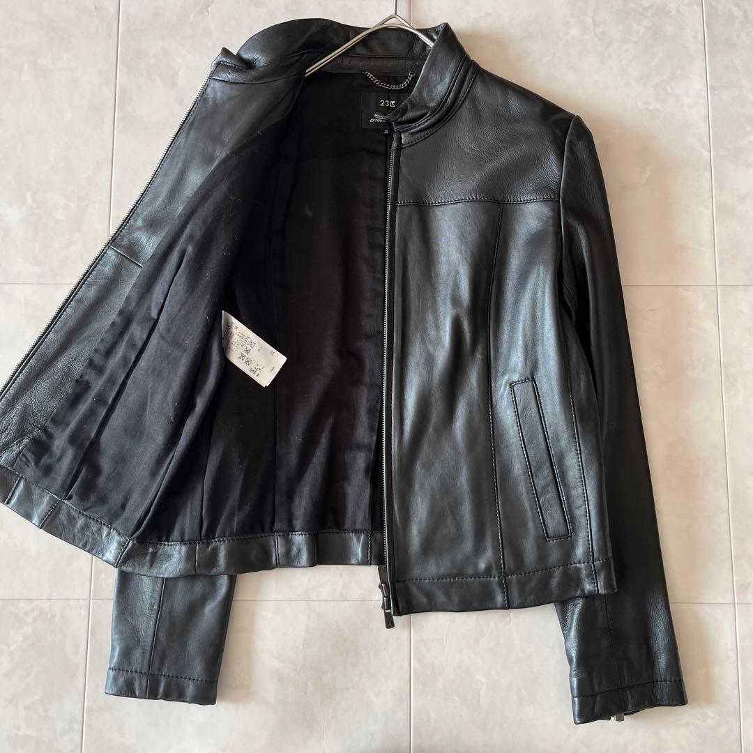 美品✨23区 ラムレザージャケット ブラック 38 羊革 シングルライダース