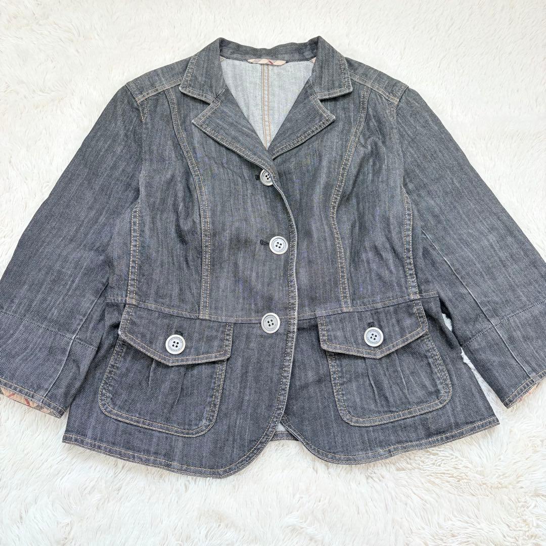 美品✨44✨バーバリーロンドン Gジャン ノバチェック 2XL デニムジャケット