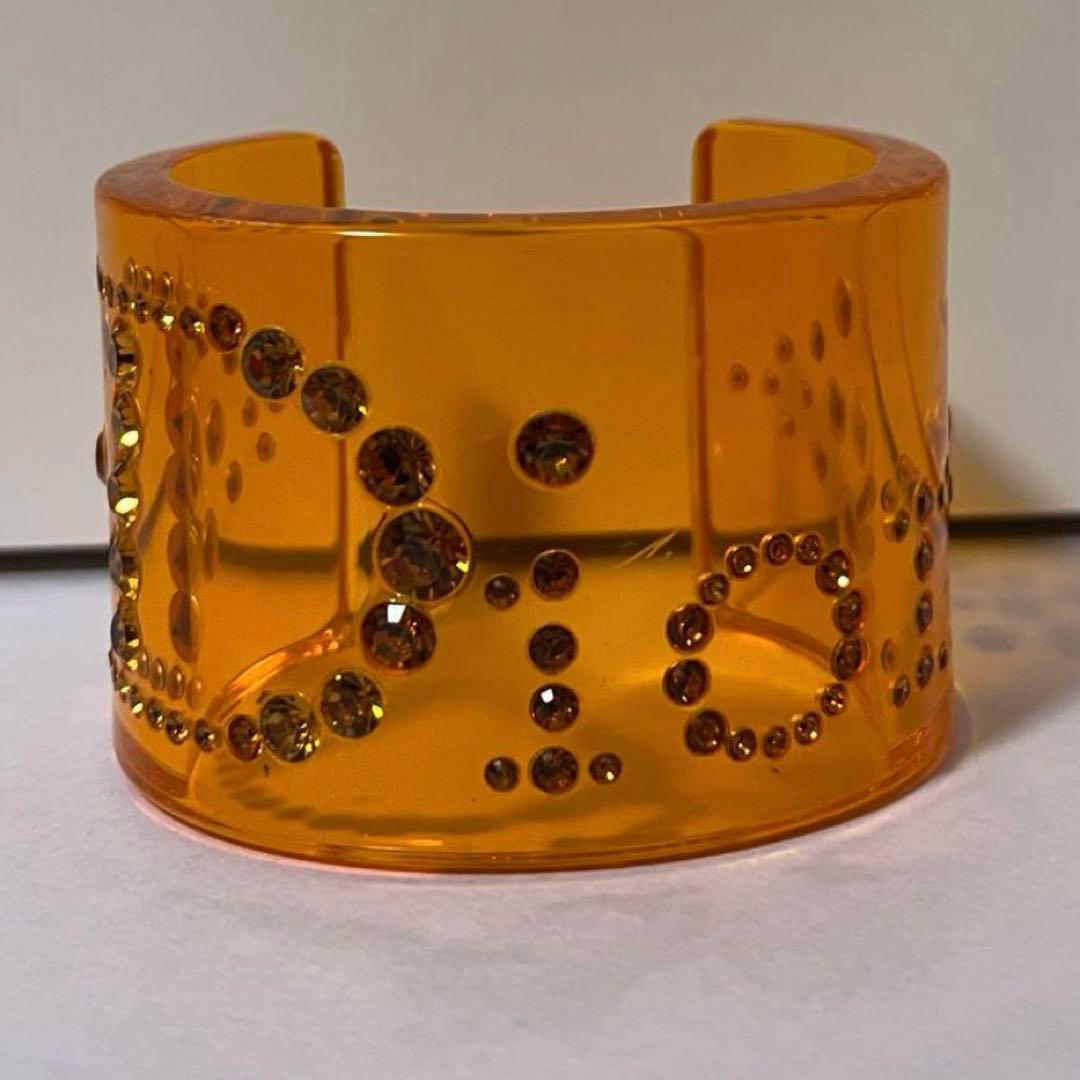 Christian Dior　クリアバングル　オレンジ　ヴィンテージ