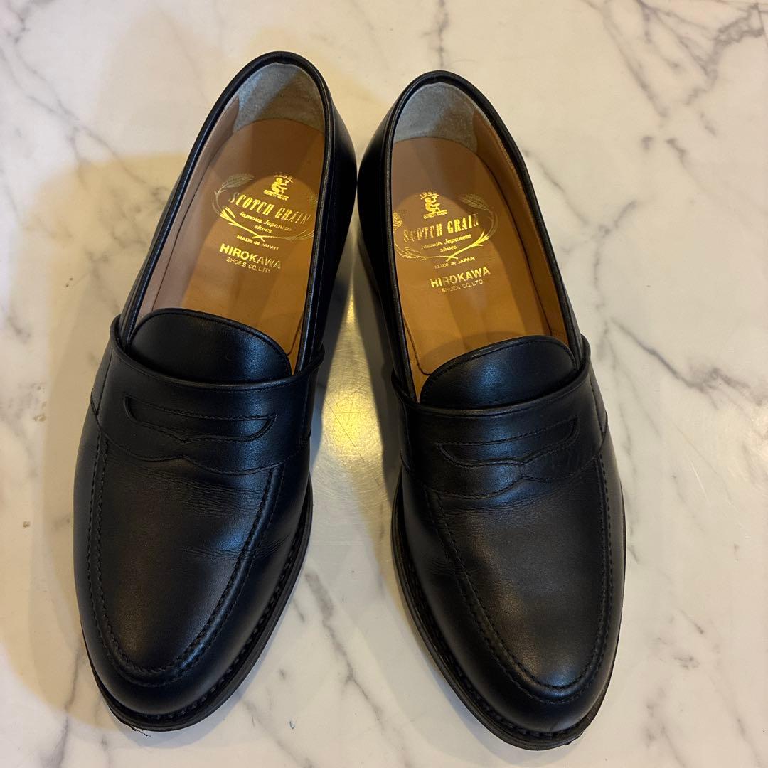 スコッチグレイン HIROKAWA 黒 ローファー