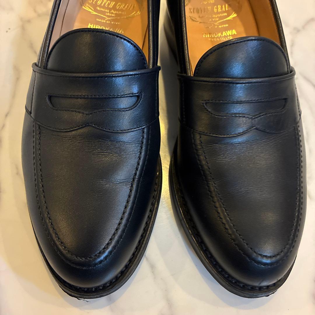 スコッチグレイン HIROKAWA 黒 ローファー