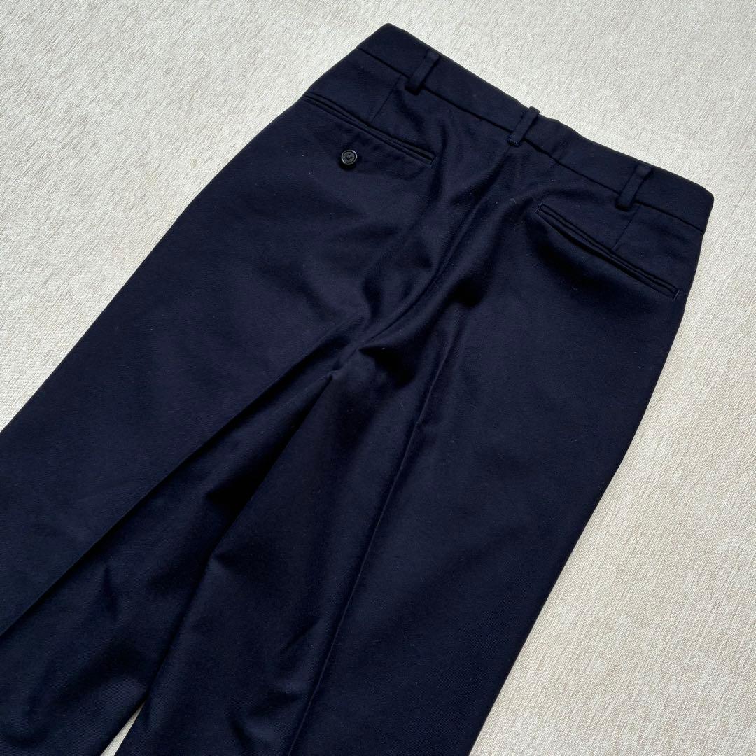 Ralph Lauren ウール　スラックス　紺無地　ネイビー　ダブル　美品
