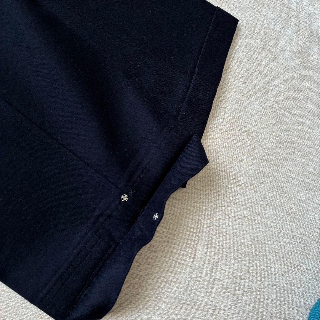 Ralph Lauren ウール　スラックス　紺無地　ネイビー　ダブル　美品