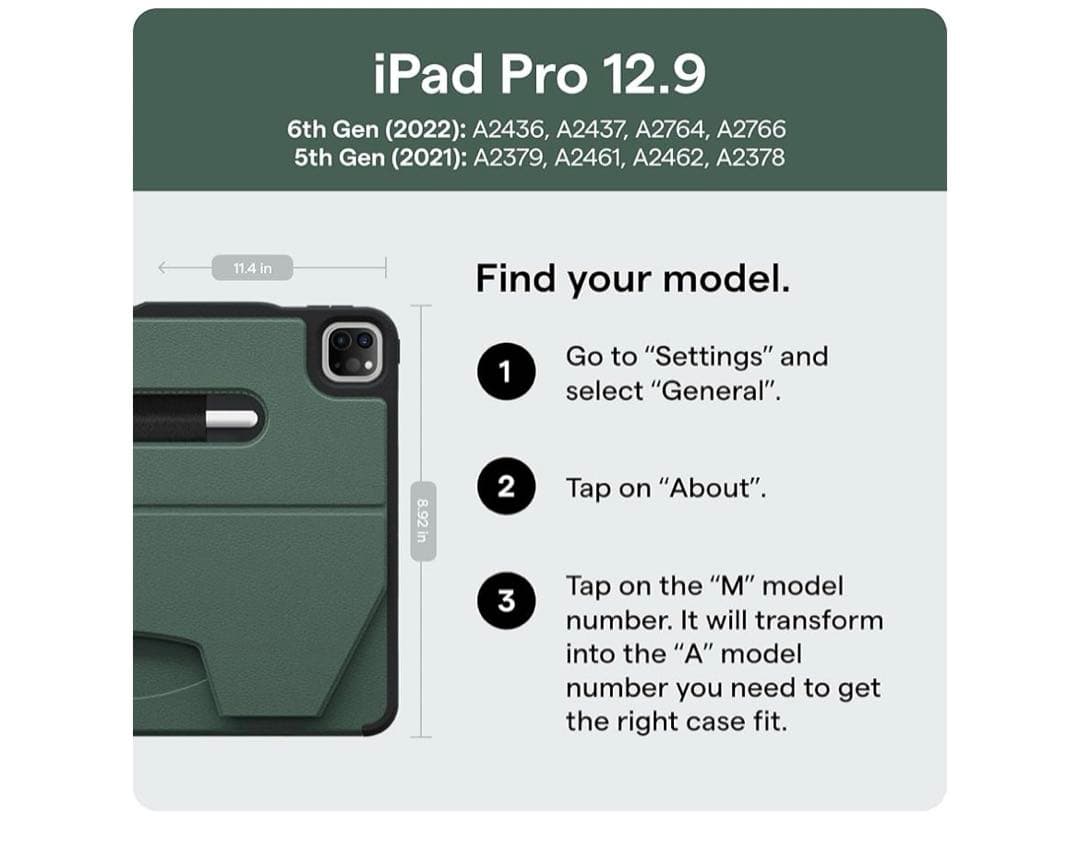 11511【未開封】ZUGU iPad Pro 12.9 第6世代 ケース 緑