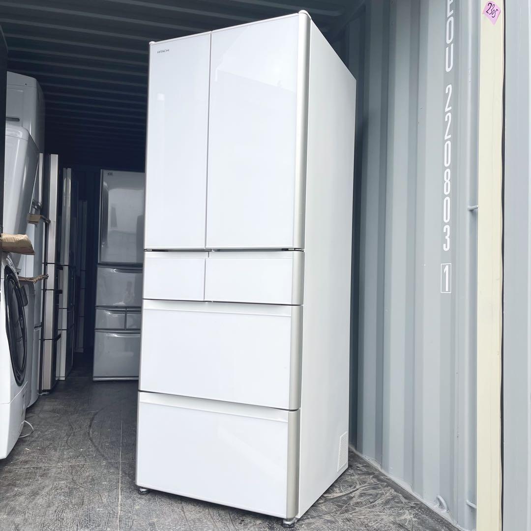 361取付無料！日立真空チルド搭載 おしゃれホワイトインテリア6ドア冷蔵庫