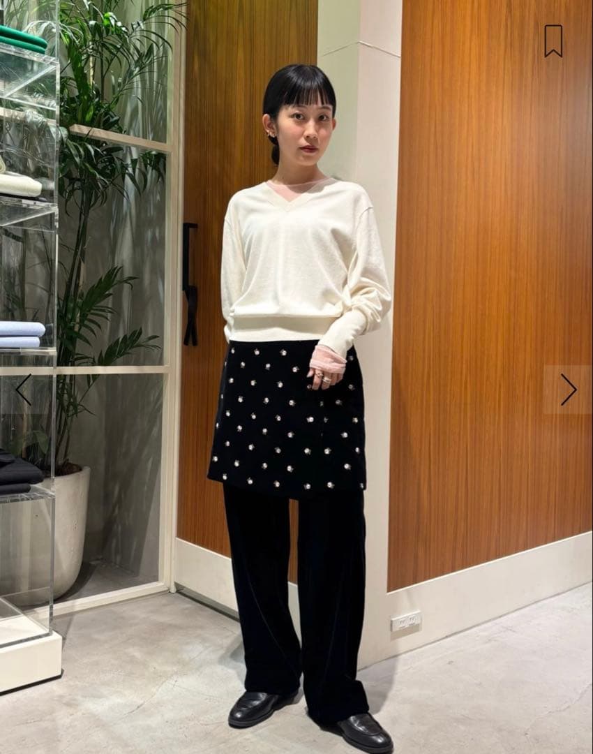 CABaN ベロア PETIT ROSEプリントミニスカート