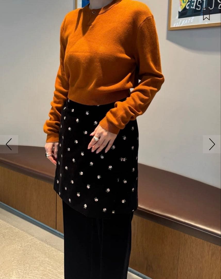 CABaN ベロア PETIT ROSEプリントミニスカート