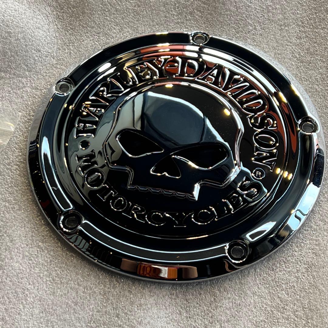 ハーレー　スカルダービーカバー　ツーリング用クローム