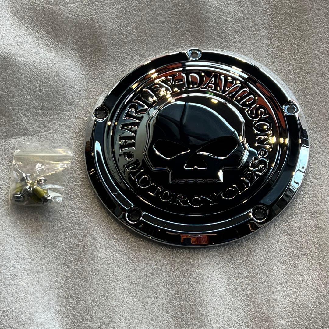 ハーレー　スカルダービーカバー　ツーリング用クローム