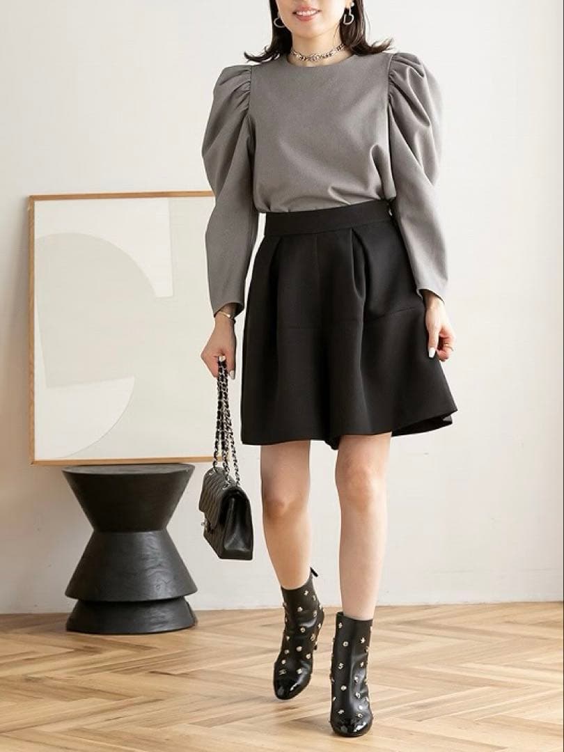 trefle+1 トレフルプラスワン　タックショートパンツ　01