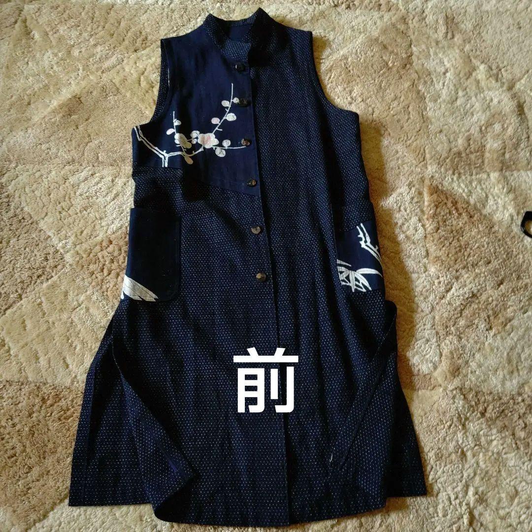 久留米かすり ロングベストコート