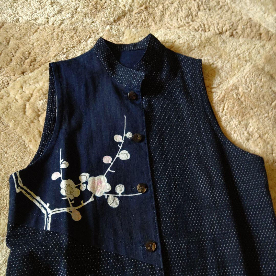 久留米かすり ロングベストコート