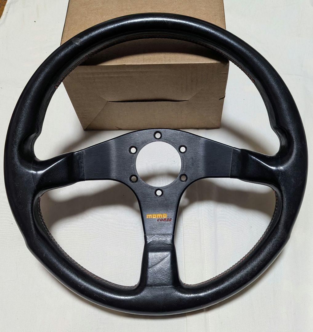 正規品 当時物 MOMO CORSE コルサ レザーステアリング