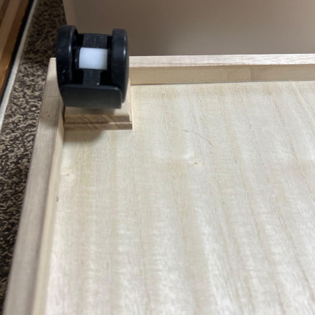 【美品】5／8処分　キャスター付き桐天然木　収納4段