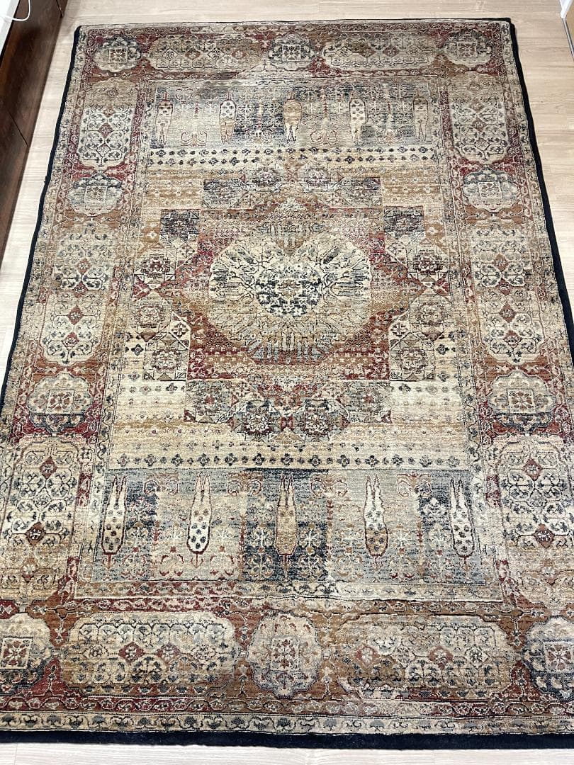 【定価66000円美品】高密度ウィルトン織り高級ペルシャ柄絨毯肉厚ヴィンテージ風