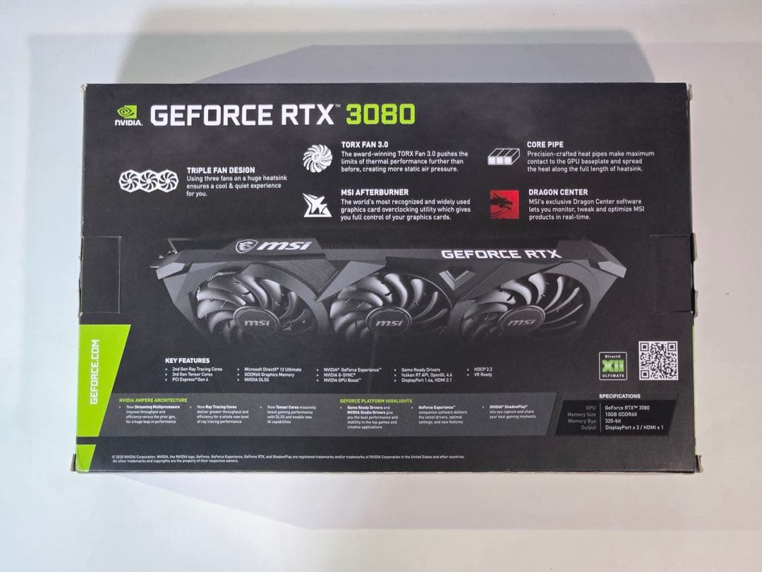 グラフィックボード・グラボ・ビデオカード MSI GeForce RTX 3080 Ventus 3X 10G OC