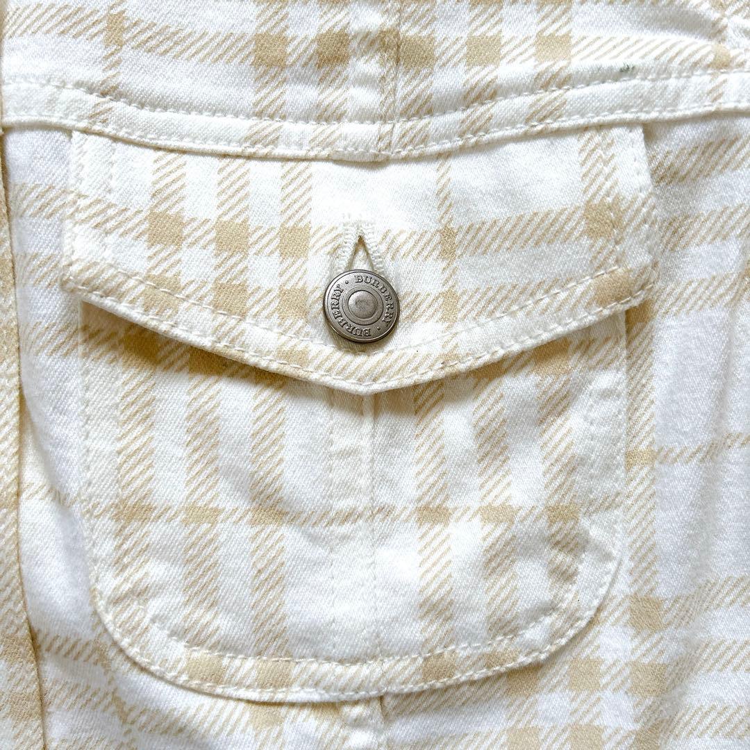 極美品 バーバリーロンドン デニムジャケット シャドーチェック ストレッチ 42