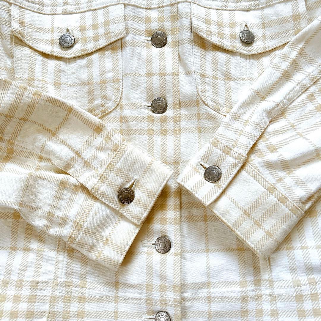 極美品 バーバリーロンドン デニムジャケット シャドーチェック ストレッチ 42