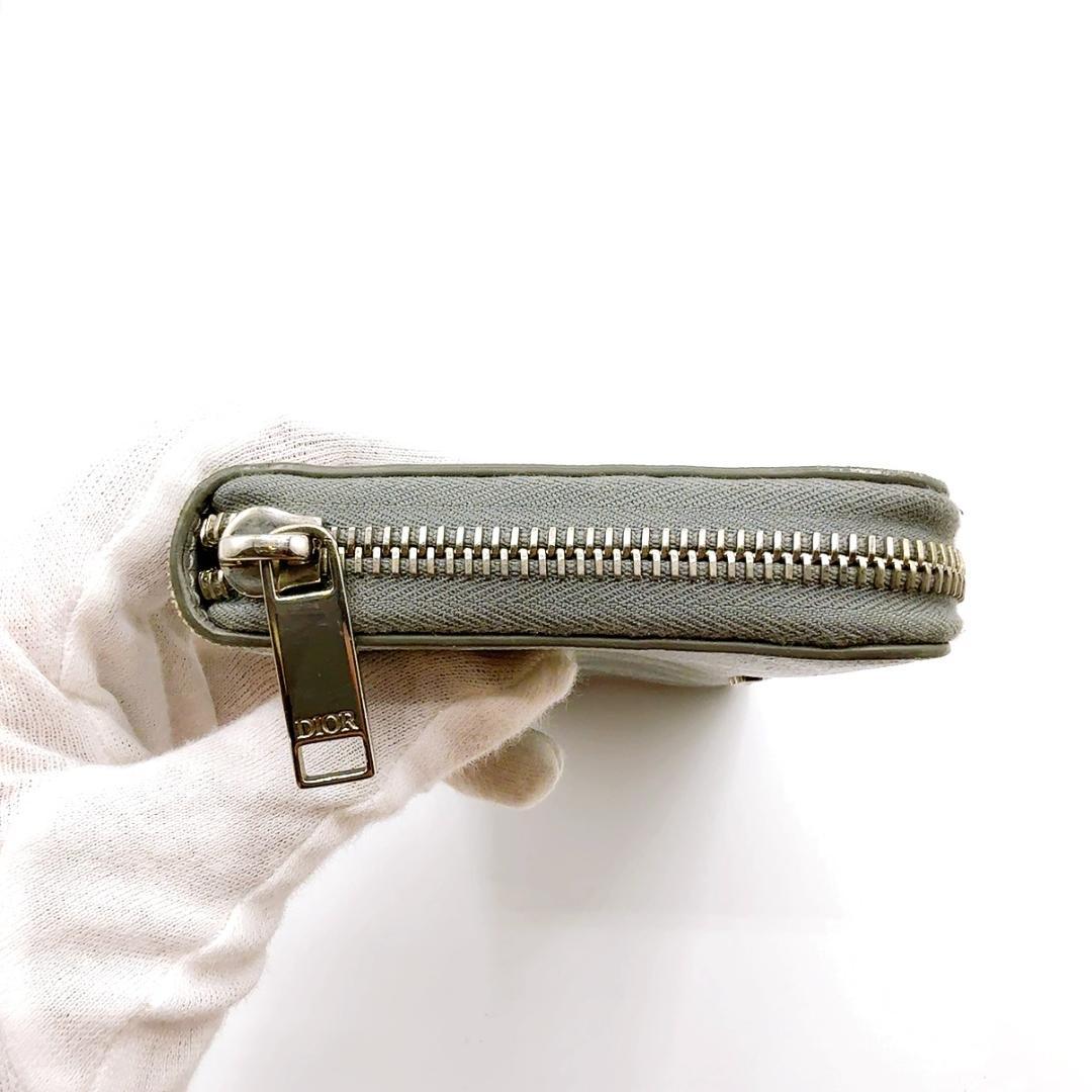 ◇クリスチャンディオール◇レザー/CDダイヤモンド/ラウンドファスナー/長財布