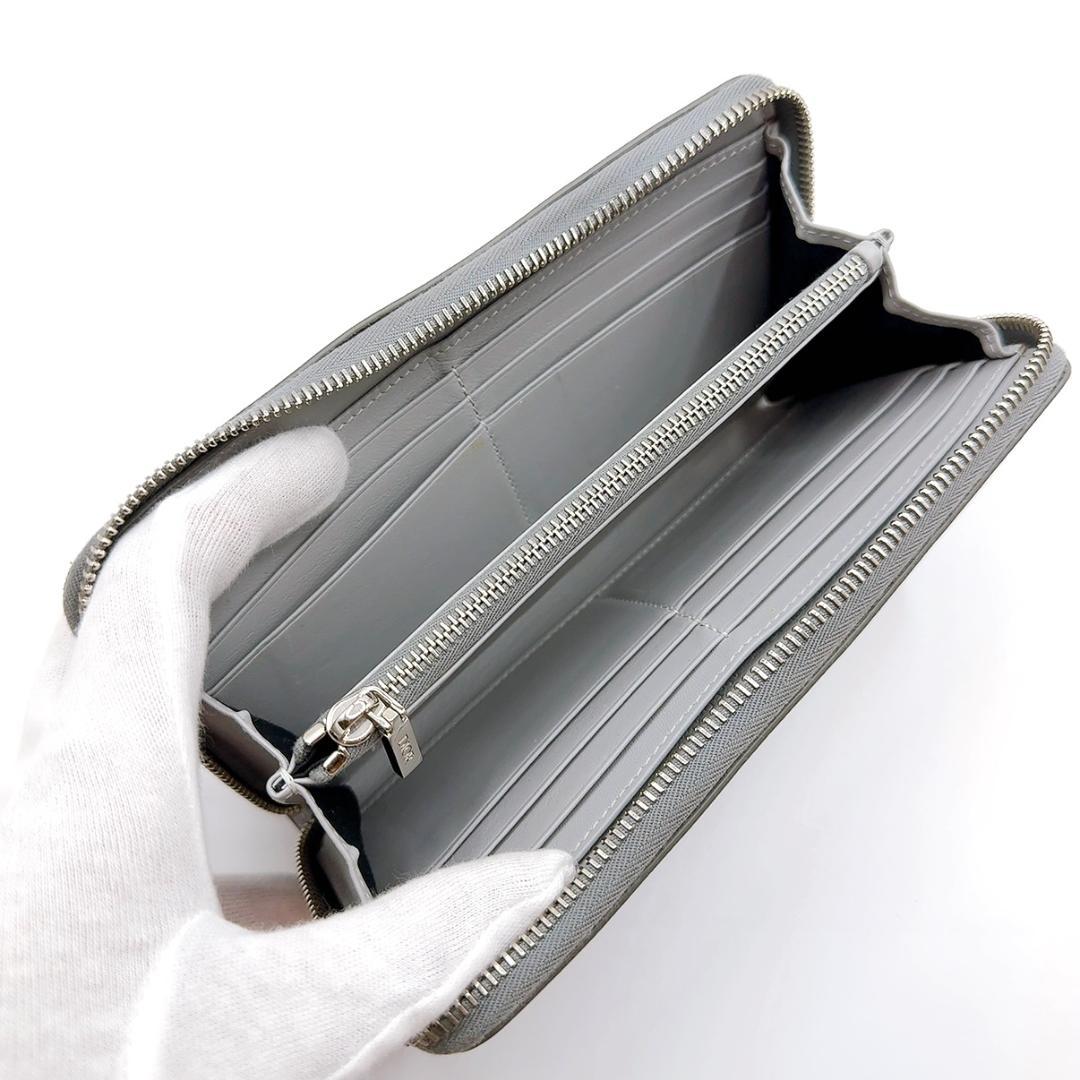 ◇クリスチャンディオール◇レザー/CDダイヤモンド/ラウンドファスナー/長財布