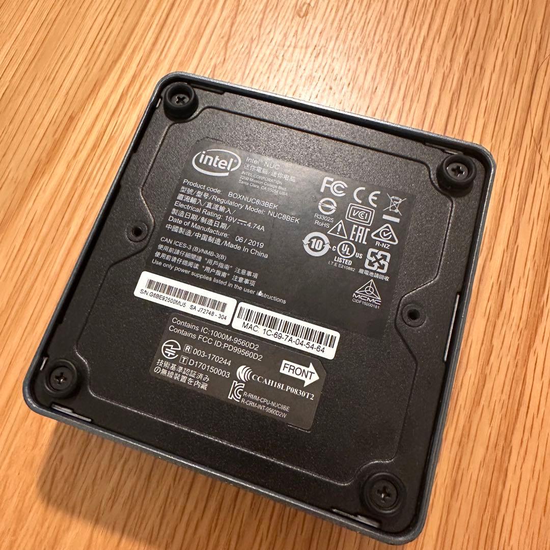 intel nuc BOXNUC8i3 ミニPC デスクトップ 1TB 16GB
