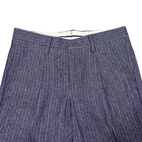 アントレアミ ストライプ スラックス 28 コットンウール ストレッチ ネイビー