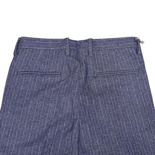 アントレアミ ストライプ スラックス 28 コットンウール ストレッチ ネイビー