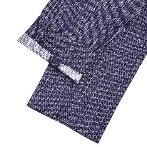 アントレアミ ストライプ スラックス 28 コットンウール ストレッチ ネイビー