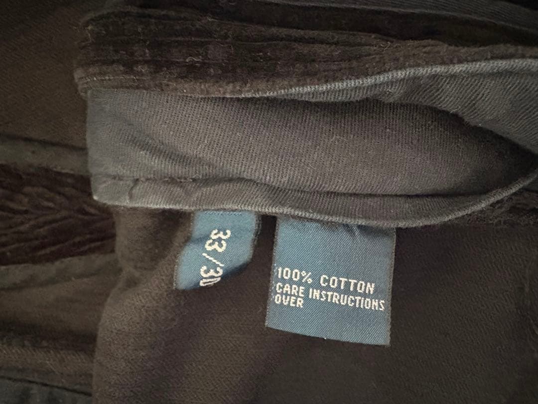 90s ラルフローレン 太畝 コーデュロイ パンツW33×L30 ブラック