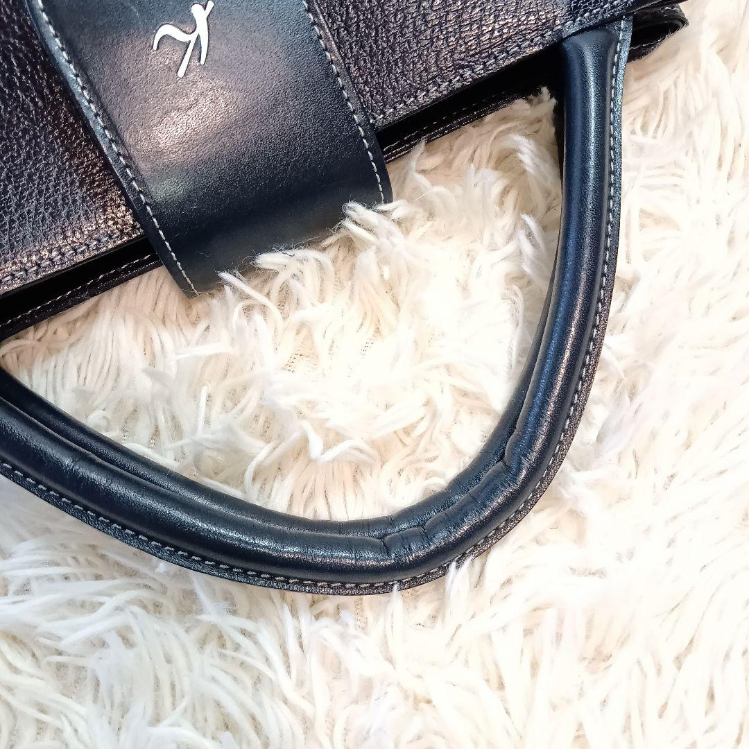 Kitamura キタムラ ハンドバッグ ネイビー　小型