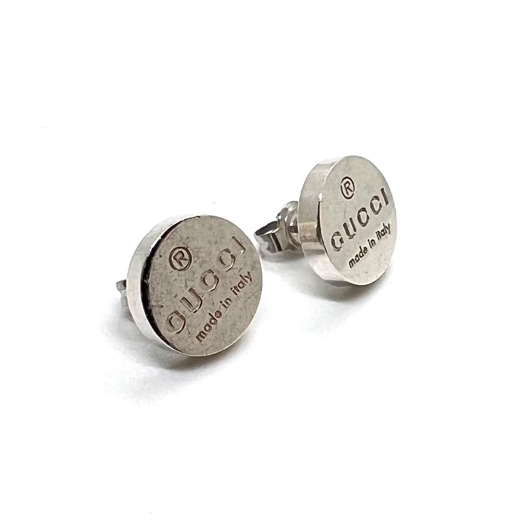 GUCCI グッチ ピアス スタッズ ロゴ シルバー 925 サークル