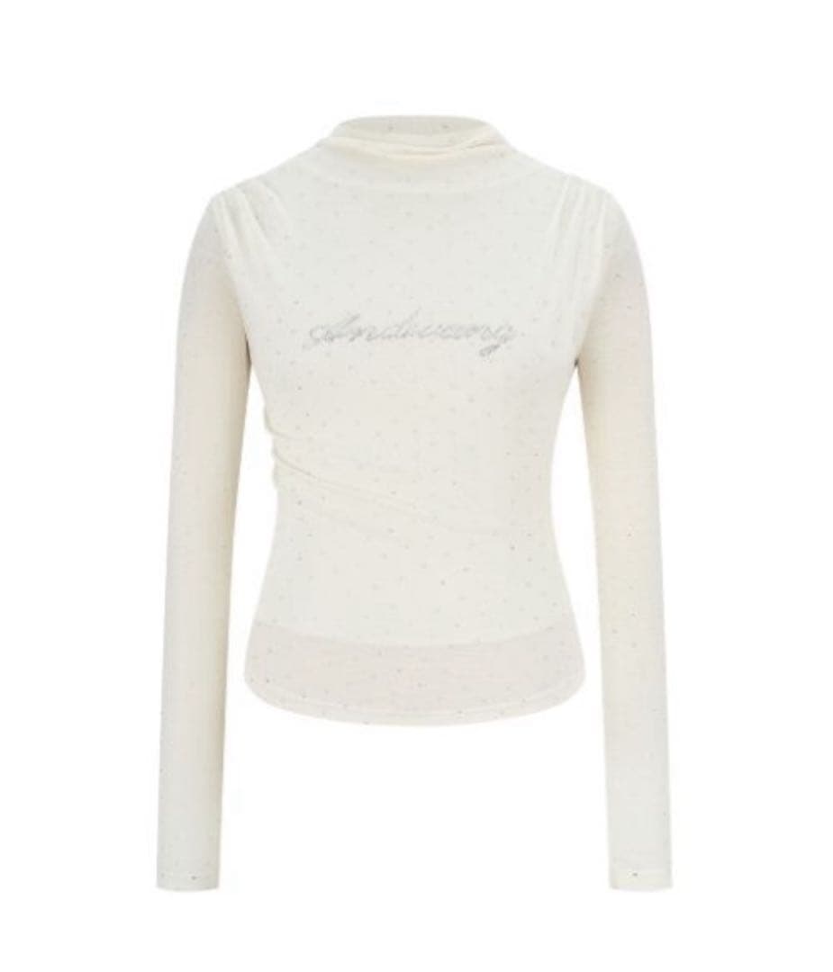 andwang AND bijou high neck tops アイボリー