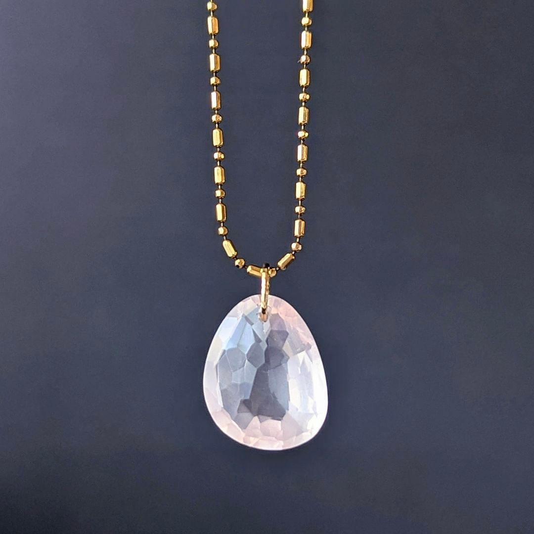 ♢miyumiyu♢K18 ローズクォーツ 7.1ct チャーム