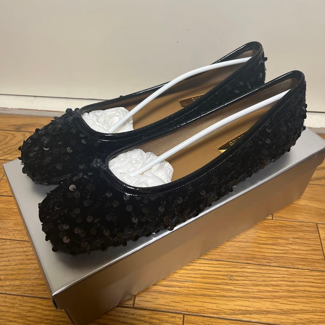 【kio】ルタロンGRISE スクエアバレエシューズ　25 黒