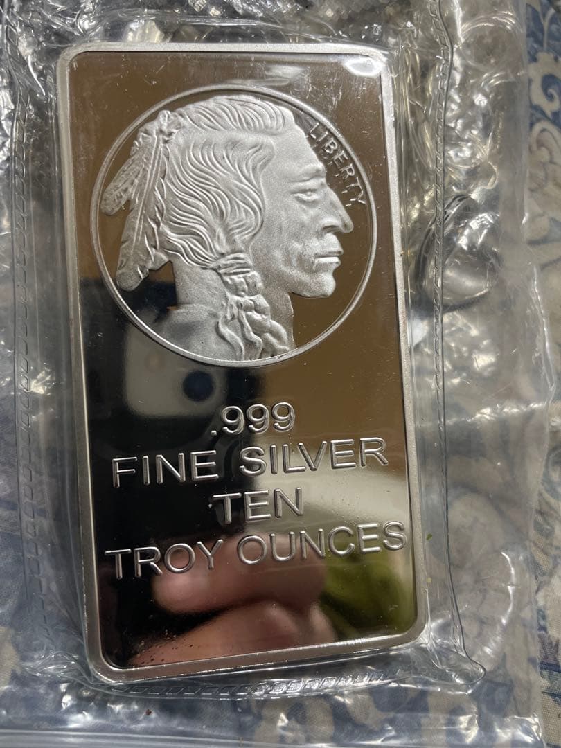 シルバー　バー　純銀　999 Fine Silver 海外製　315g 二枚