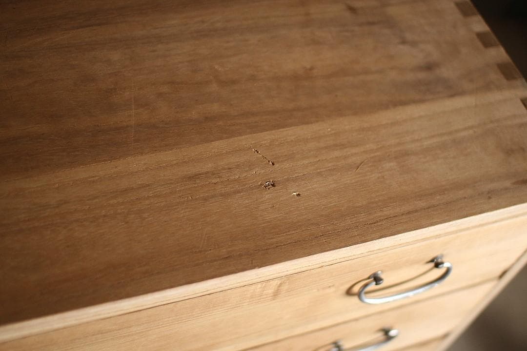 古い木製の引き出し5段　食器棚　キャビネット　古家具　古民家