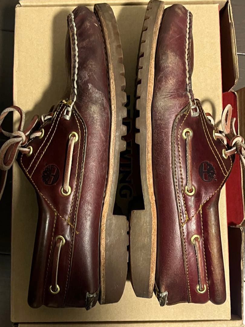 Timberland バーガンディ レザー モカシン