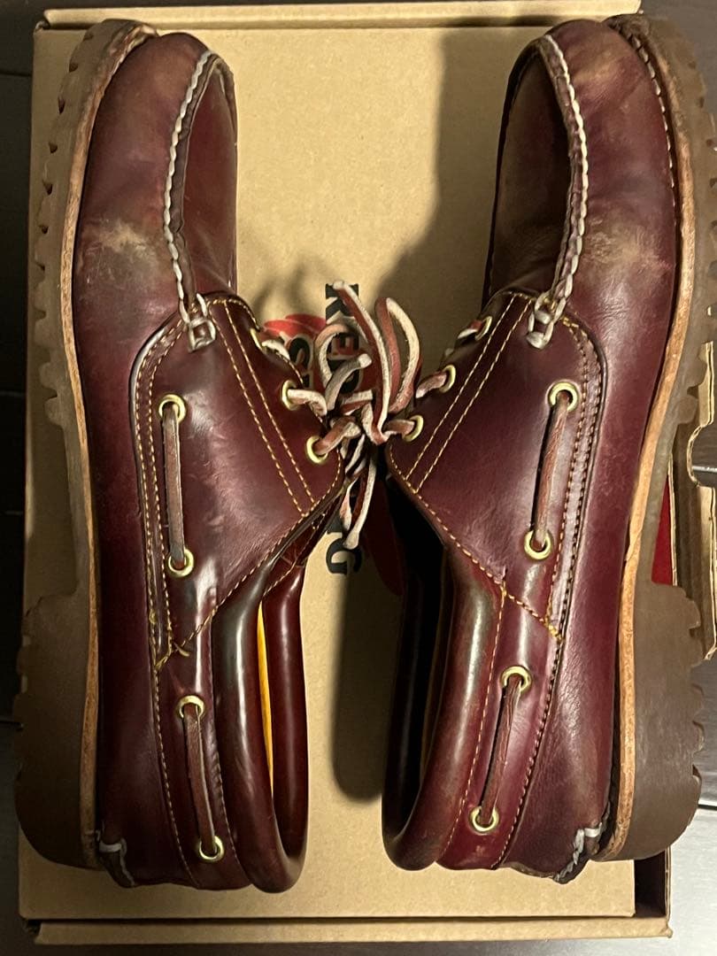 Timberland バーガンディ レザー モカシン