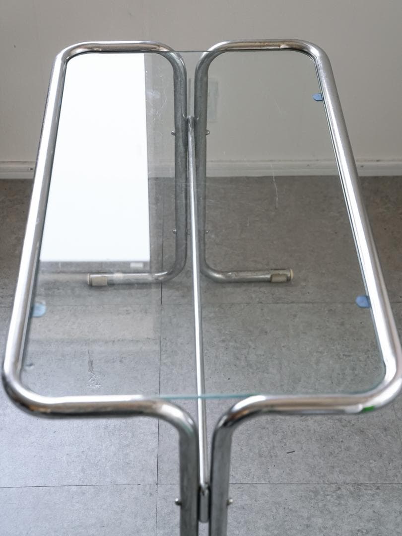 ヴィンテージ　アイアンガラステーブル 什器 ミッドセンチュリーモダン