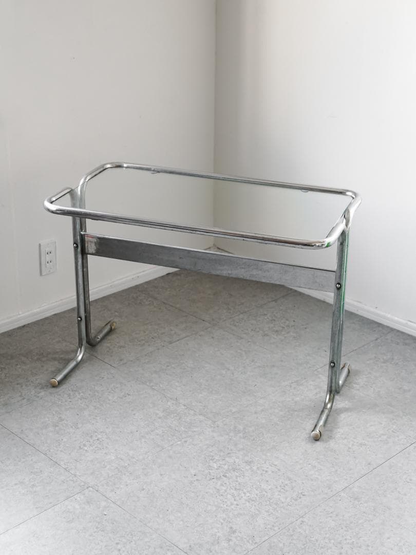 ヴィンテージ　アイアンガラステーブル 什器 ミッドセンチュリーモダン