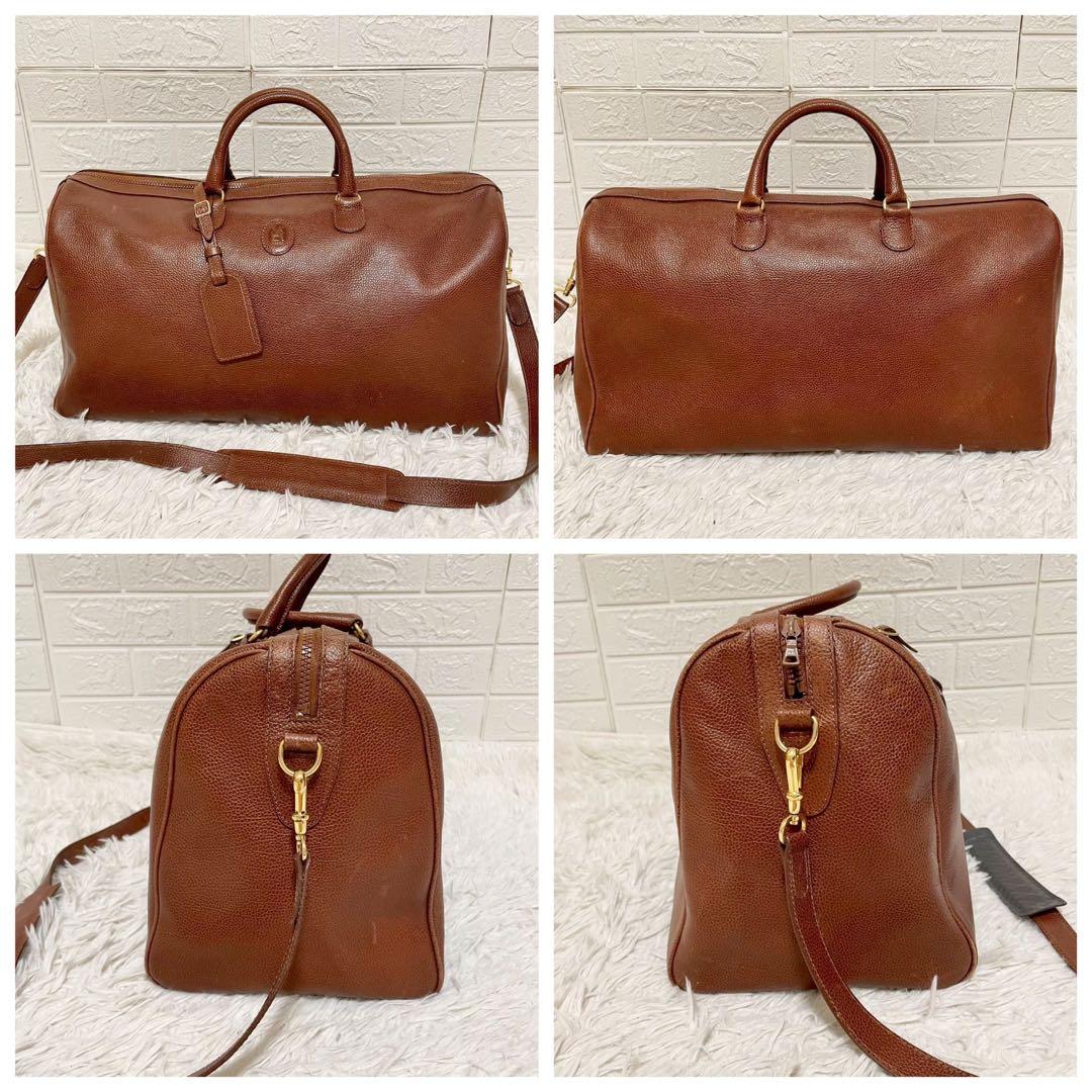 良品　ゲンテン　ボストンバッグ　レザー　2wayショルダー付　ブラウン