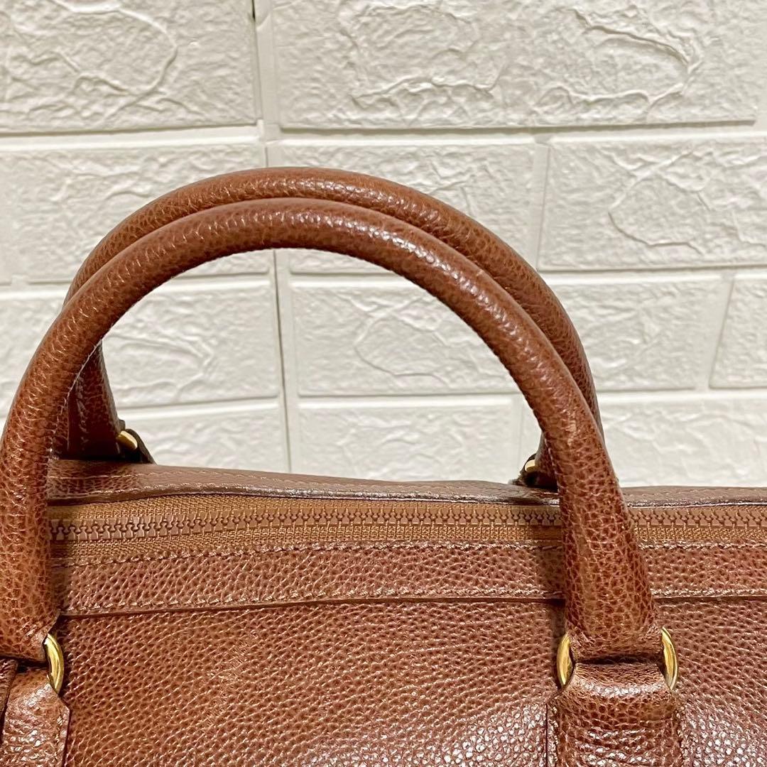 良品　ゲンテン　ボストンバッグ　レザー　2wayショルダー付　ブラウン